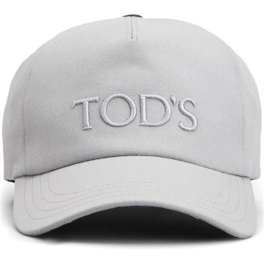 Tod's cappello da baseball con ricamo - grigio