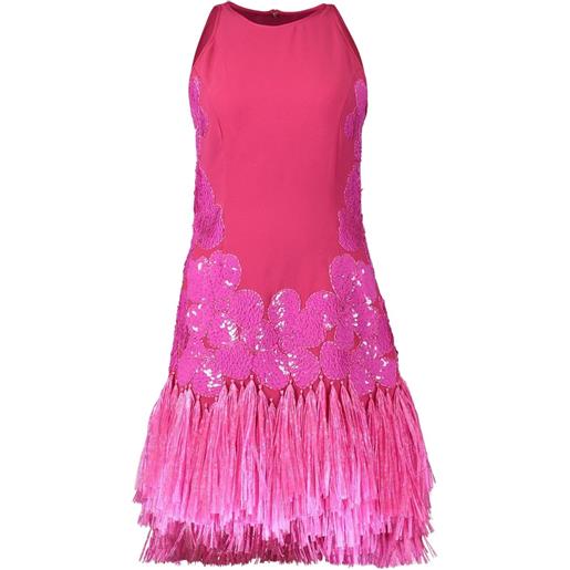 Naeem Khan abito corto con paillettes - rosa