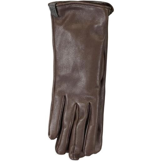 Brunello Cucinelli leather gloves - marrone