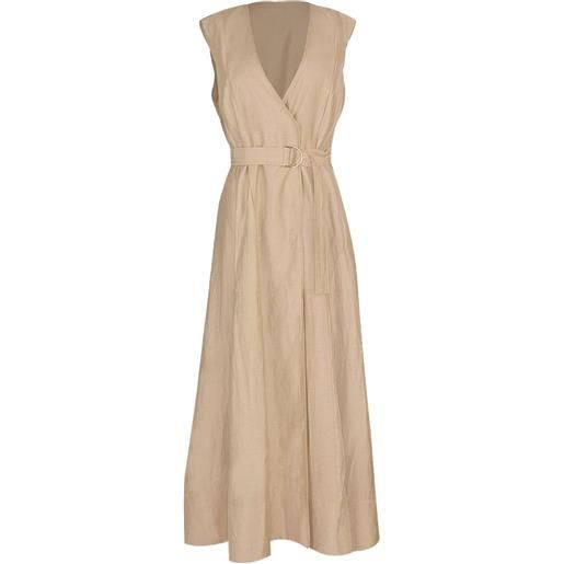 Acler hepworth belted sleeveless maxi dress - toni neutri