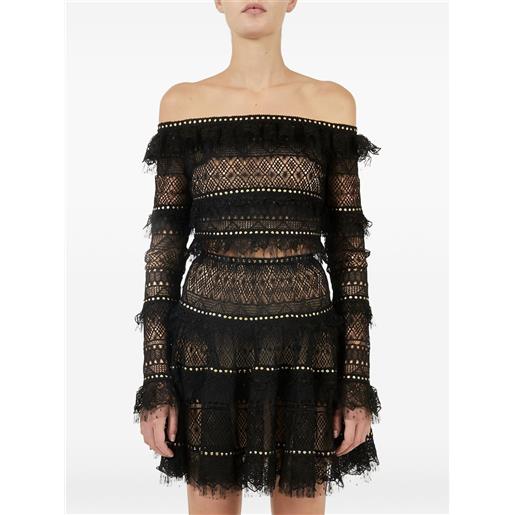 Elie Saab top con spalle scoperte - nero