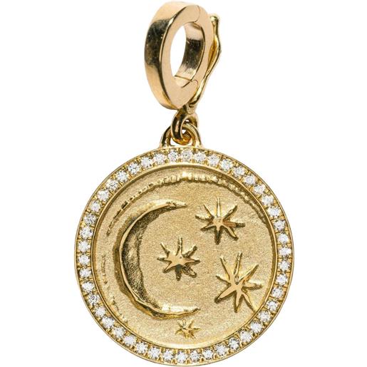 Azlee pendente cosmic in oro giallo 18 carati con diamanti