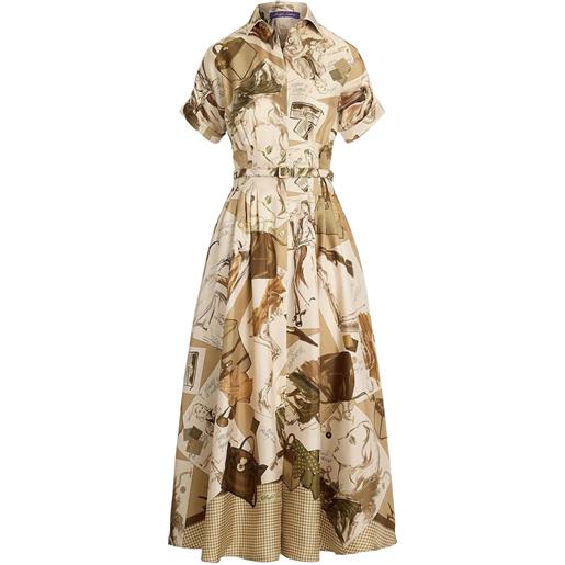 Ralph Lauren Purple Label chemisier con cintura e stampa - marrone