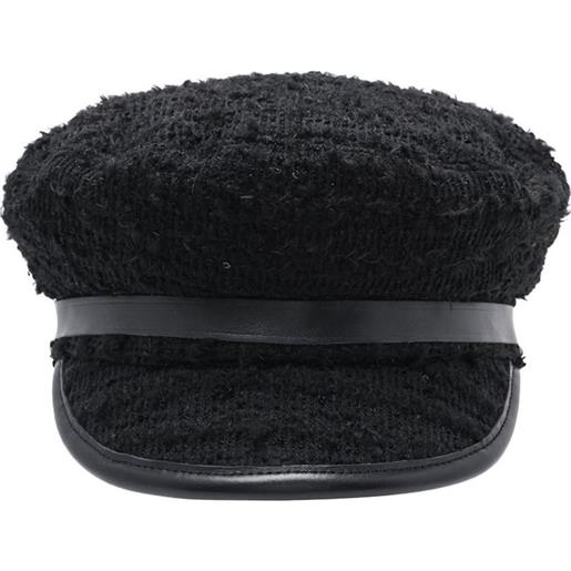 MISBHV cappello gavroche in tweed con logo - nero