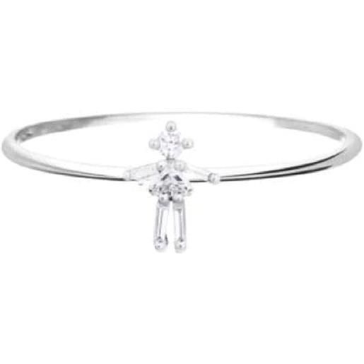 Little Ones Paris anello girl in oro bianco 18kt con diamanti - argento