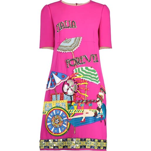 Dolce & Gabbana embellished a-line dress - rosa