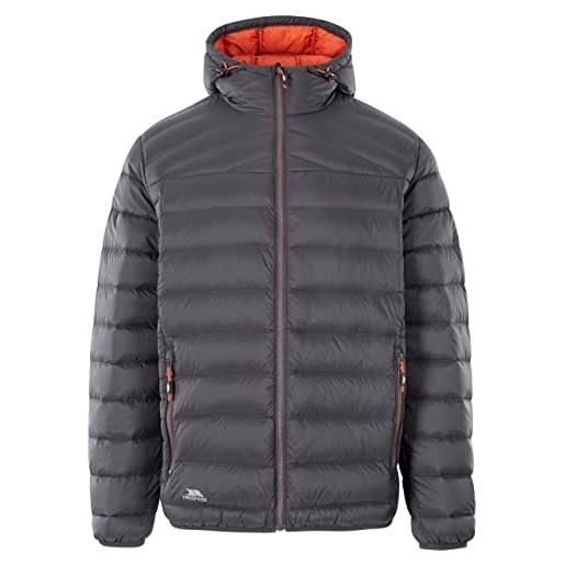 Trespass piumino uomo whitman ii (m) (grigio scuro/arancione bruciato), grigio scuro/arancione bruciato. , medium
