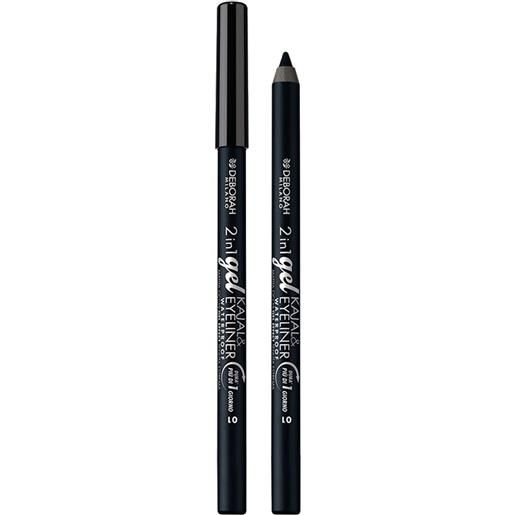 Deborah 2in1 gel kajal&eyeliner 01 black precisa intensa morbida 1,21 gr matita