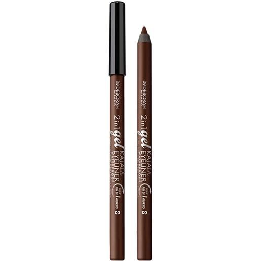 Deborah 2in1 gel kajal&eyeliner 02 brown precisa intensa morbida 1,21 gr matita
