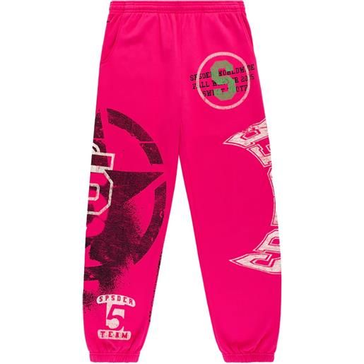 SP5DER pantaloni sportivi stencil - rosa