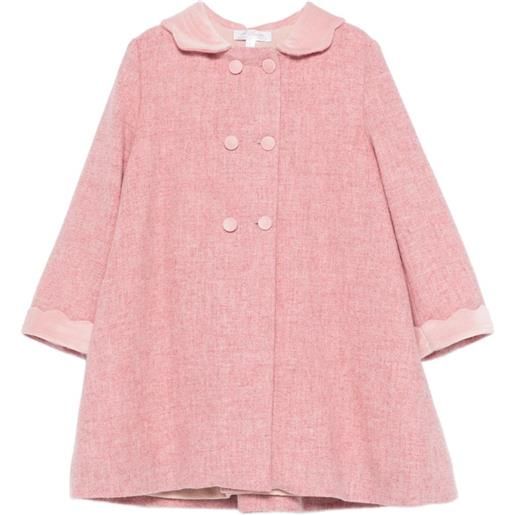 Mariella Ferrari cappotto doppiopetto con bordo a smerlo - rosa