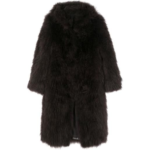Liska cappotto in shearling con abbottonatura automatica - marrone