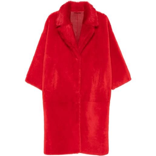 Liska cappotto con collo in pelliccia - rosso