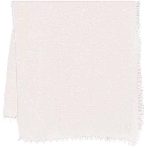 Liska sciarpa con bordi sfrangiati - bianco