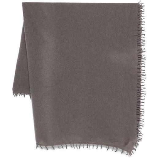 Liska sciarpa in cashmere con bordi sfrangiati - grigio