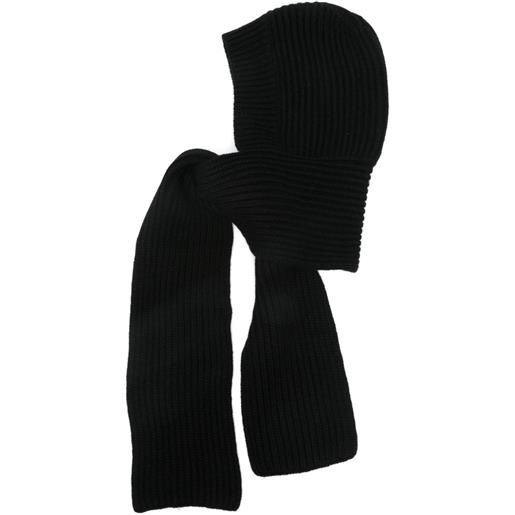 Liska sciarpa con cappello a coste - nero
