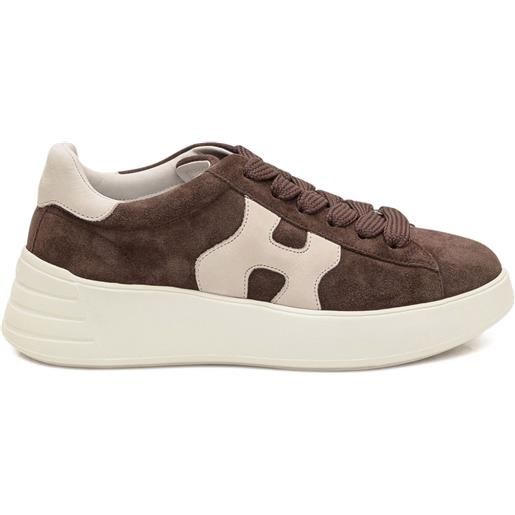 Hogan sneakers in pelle scamosciata con suola rialzata - marrone