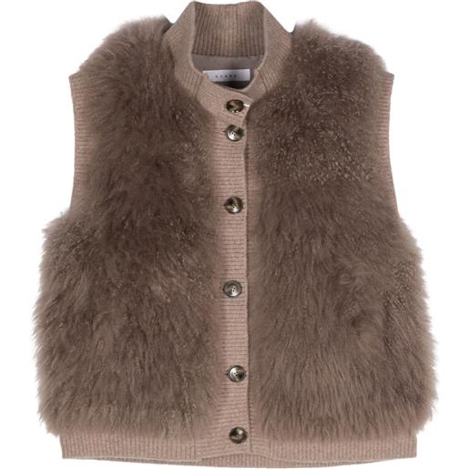 Liska gilet con rifinitura a coste - marrone