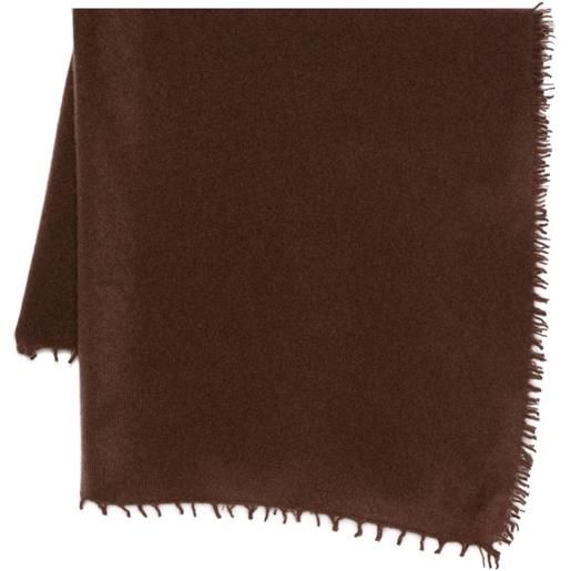 Liska sciarpa in cashmere con bordi sfrangiati - marrone