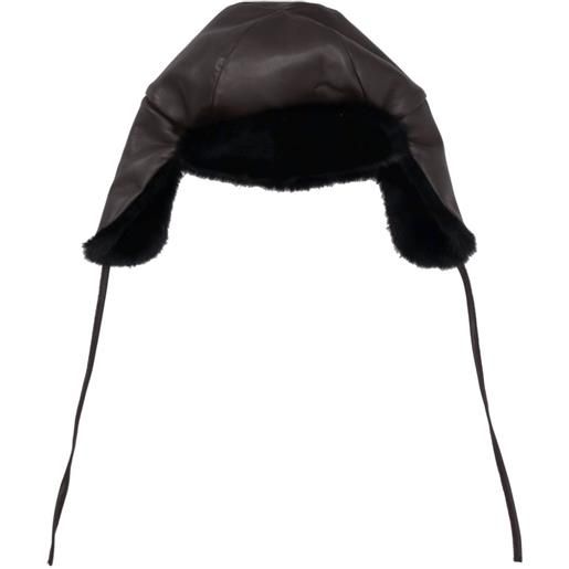 P.A.R.O.S.H. cappello con bordo in finta pelliccia - marrone