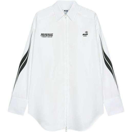 MSGM camicia con zip - bianco