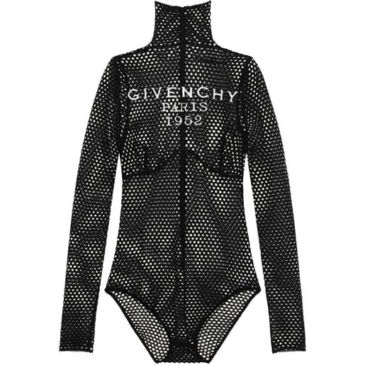 Givenchy body a maniche lunghe con effetto rete - nero