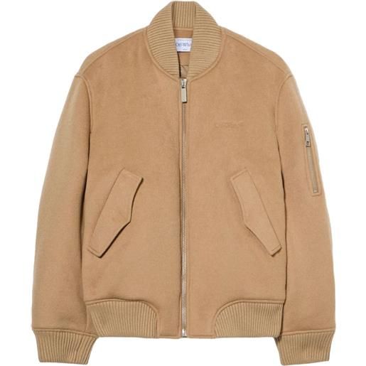 Off-White bomber quote - marrone