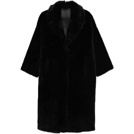 Liska cappotto con collo in pelliccia - nero