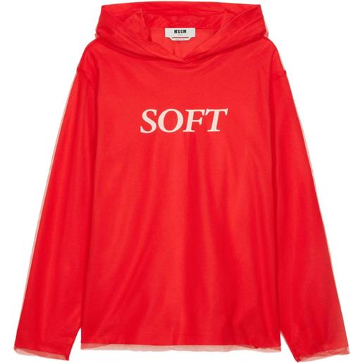 MSGM felpa a maniche lunghe con cappuccio - rosso