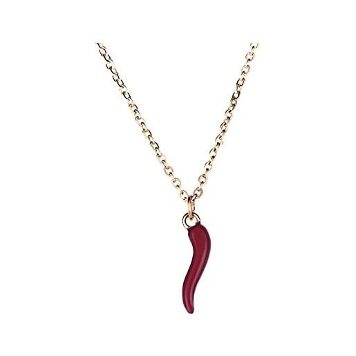 Collana Cornetto Portafortuna Rosso Dorato – Federico Damato Gioielli