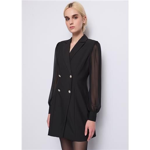 Denny Rose mini abito nero in flanella