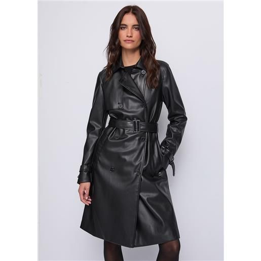 Denny Rose trench nero in similpelle