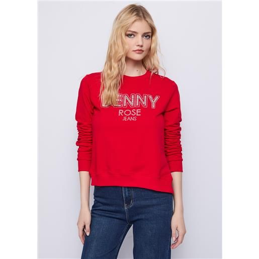 Denny Rose felpa rossa in cotone con logo