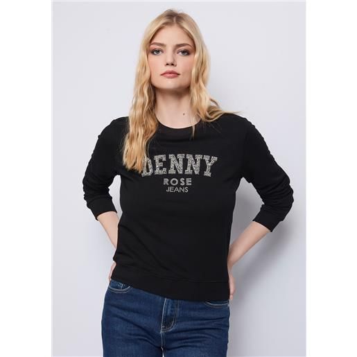 Denny Rose felpa nera in cotone con logo