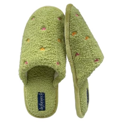 de fonseca pantofole invernali da donna in tessuto caldo e morbido, suola antiscivolo