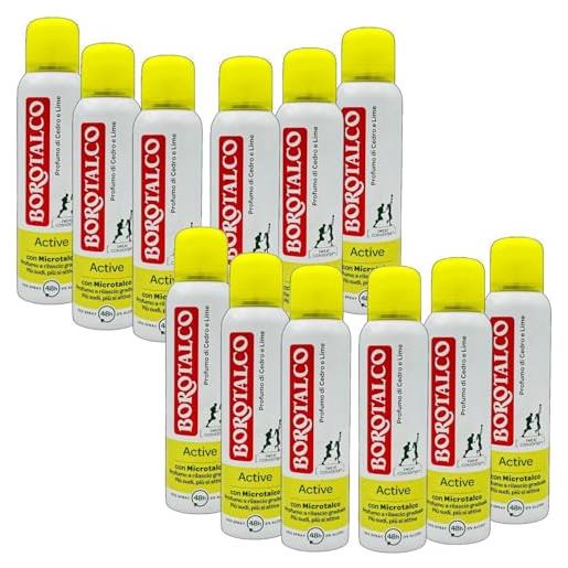 Borotalco active deodorante unisex con microtalco al profumo di cedro e lime spray 48h senza alcool 150 ml (12)