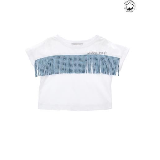 Monnalisa t-shirt cotone organico con frange