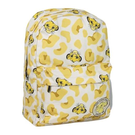 CERDÁ LIFE'S LITTLE MOMENTS - zaino casual del re leone - beige - 32x12x42 cm - in poliestere - stampato con motivi di simba - prodotto originale