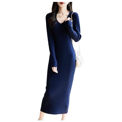 Arach&Cloz Maglione Donna Con Scollo A V E Maniche Lunghe - Tessuto Morbido Elasticizzato, Tinta Unita, Casual