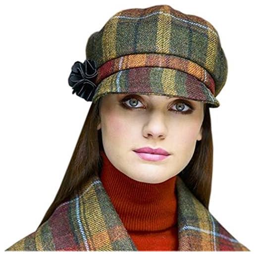 Mucros Weavers cappello in tweed irlandese stile strillone (it, testo, taglia unica, foglie autunnali tartan)