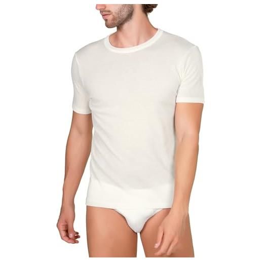 EGI maglia uomo manica corta girocollo pura lana intimo termico invernale made in italy (it, testo, m, regular, regular)