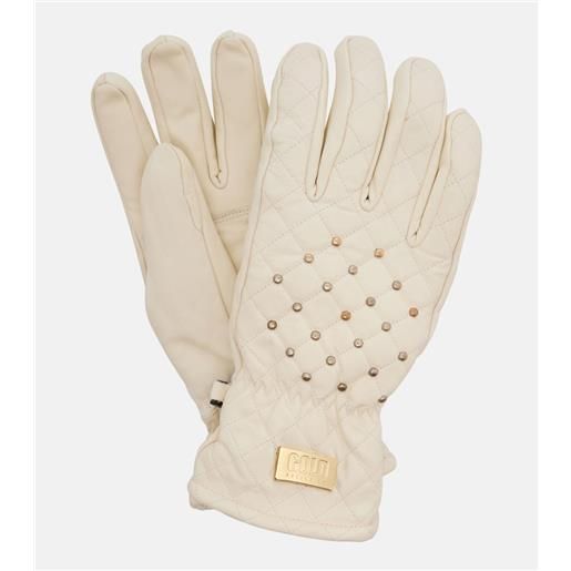 Goldbergh guanti da sci glisten in pelle con borchie