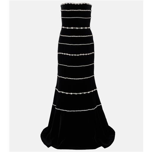 Costarellos abito bustier shaula in velluto di cotone