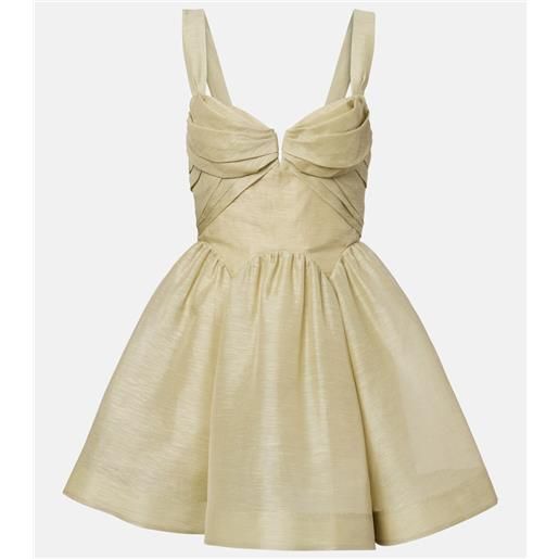 Zimmermann abito corto rebellion in organza di lino e seta