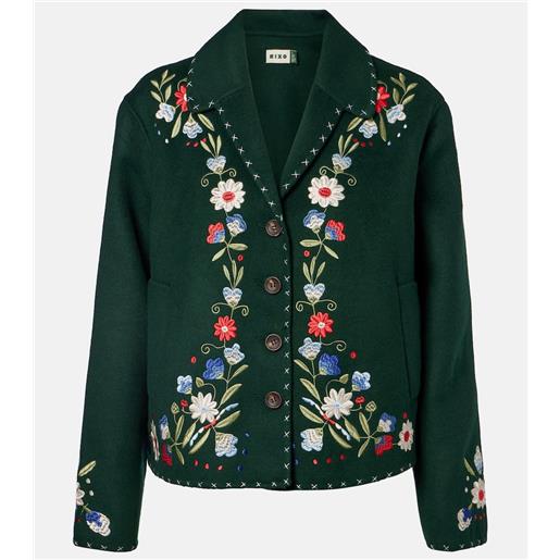 Rixo giacca jude in misto lana con ricamo