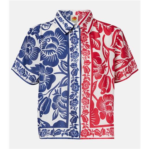 Farm Rio camicia cashew and birds in cotone