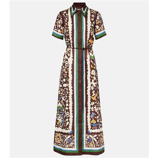 Alemais alã©mais abito chemisier maroc in lino con stampa