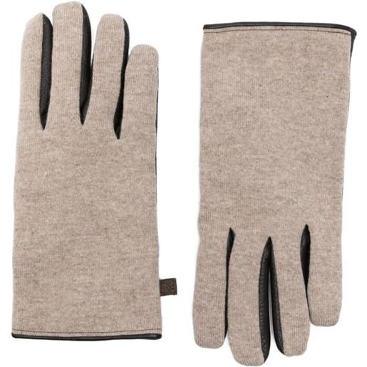 Jacob Cohën guanti con inserti in pelle - toni neutri