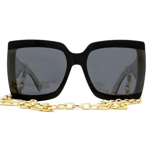 Jimmy Choo Eyewear occhiali da sole renee chain oversize - nero
