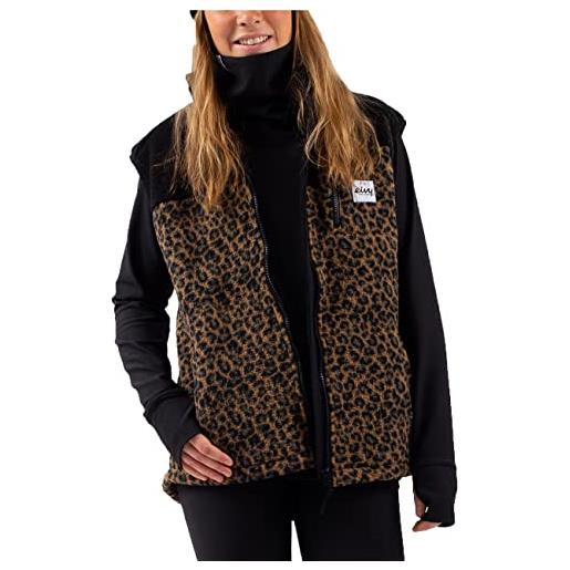 Eivy lumberjackie sherpa vest gilet in pile, leopardo, s donna